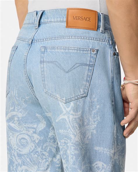 Lasered Barocco Sea Denim Shorts 